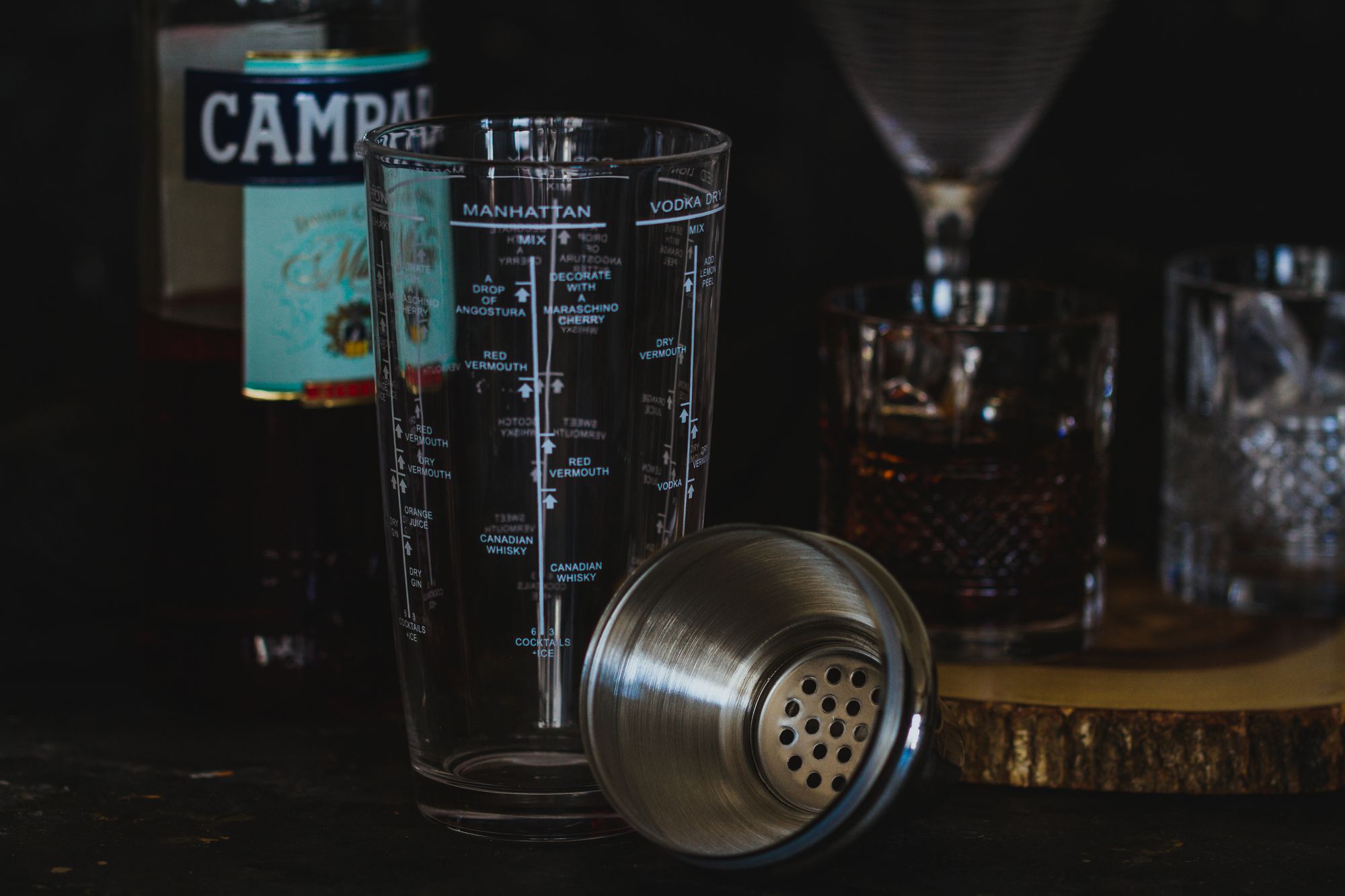 BarCraft 700ml Glass Boston Cocktail Shaker